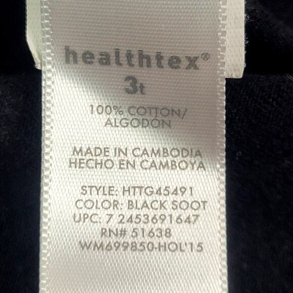 Healthtex Black Long Sleeve Top w/ Flower Graphic Size 3T - Picture 3 of 5